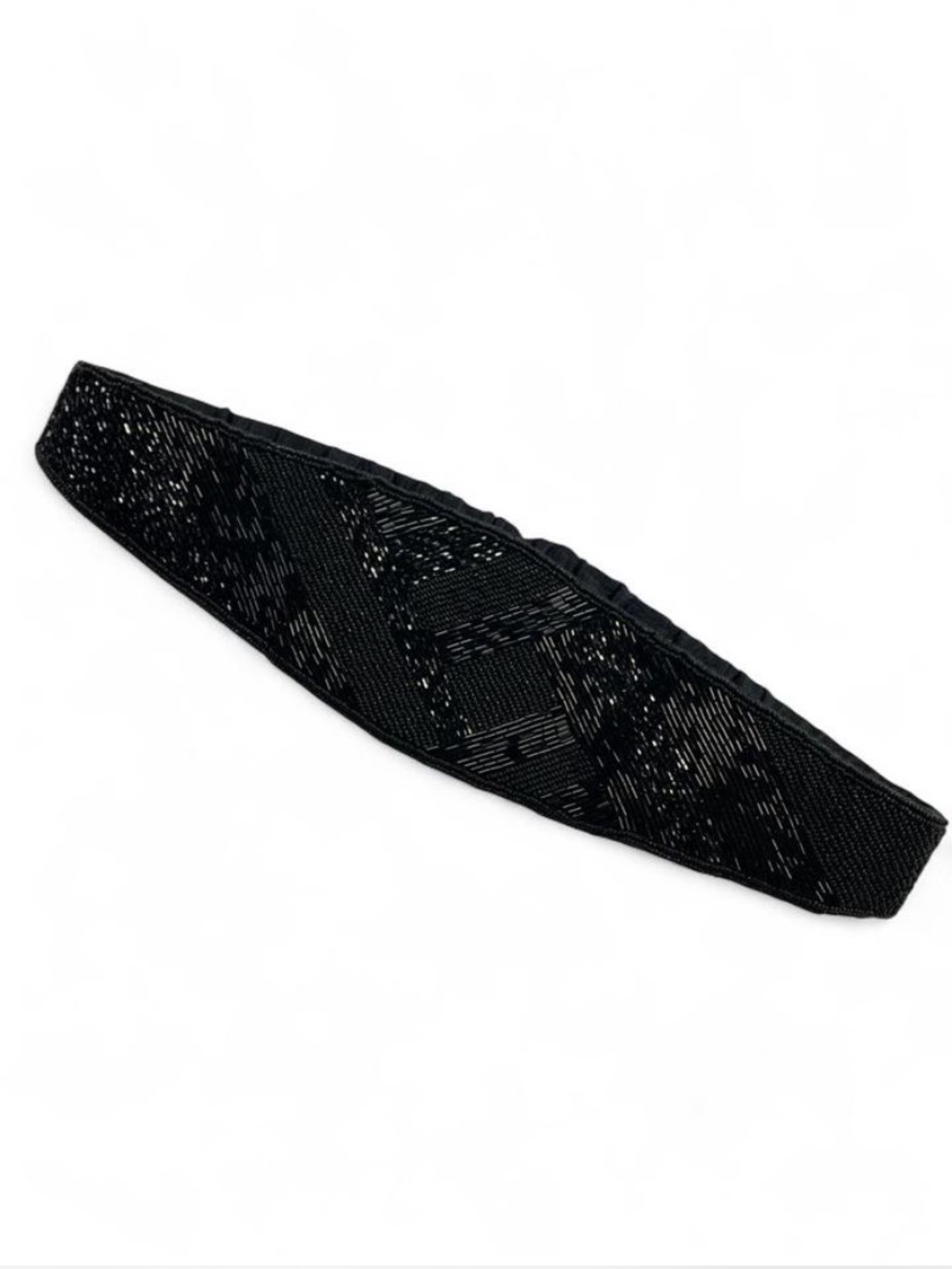 Vintage Courtenay Black Beaded Belt 80s Retro Gothglam